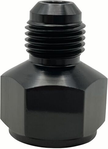 6AN Female to 4AN Male Flare Reducer Adapter, Aluminum 6AN to 4AN Flare Reducing Hose Union Fitting Thread AN6 (9/16-18) to AN4 (7/16x20) - Black in Kuwait