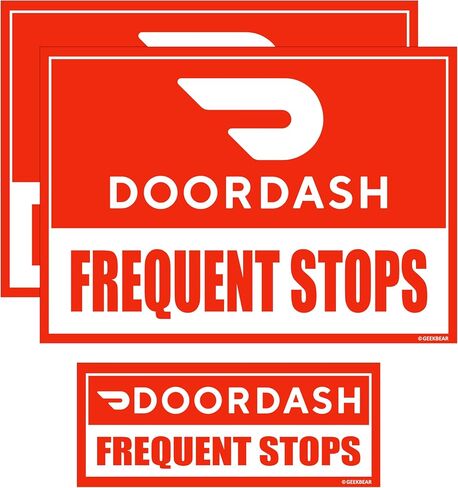 GEEKBEAR Doordash Car Magnet - Eye-Catching, Reflective, Weather-Resistant - Set of 3 (Red) in Saudi Arabia