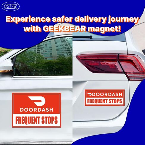 GEEKBEAR Doordash Car Magnet - Eye-Catching, Reflective, Weather-Resistant - Set of 3 (Red) in Saudi Arabia