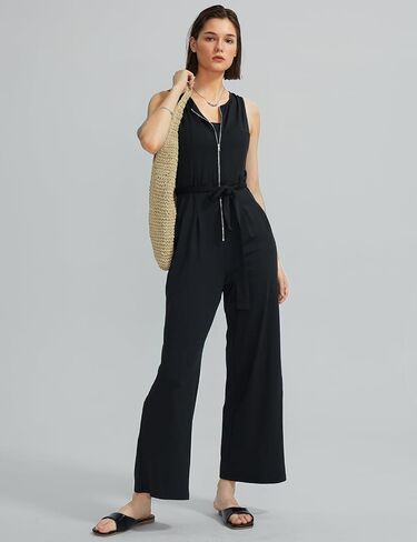 CHERFLY Jumpsuits for Women Dressy Summer Formal Outfits Zipper Up Overalls 2025 in Saudi Arabia
