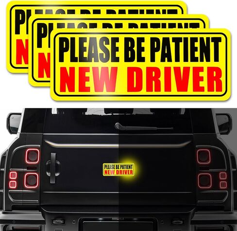 3PCS Student Drive Magnet for Car, Magnet Car Sticker, Please Be Patient Student Driver Magnet, Reusable Movable Rookie Driver Reflective Magnets Stickers Universal Fit Car Bumper (Style 1) in Saudi Arabia