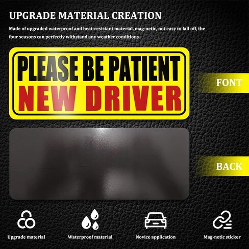 3PCS Student Drive Magnet for Car, Magnet Car Sticker, Please Be Patient Student Driver Magnet, Reusable Movable Rookie Driver Reflective Magnets Stickers Universal Fit Car Bumper (Style 1) in Saudi Arabia