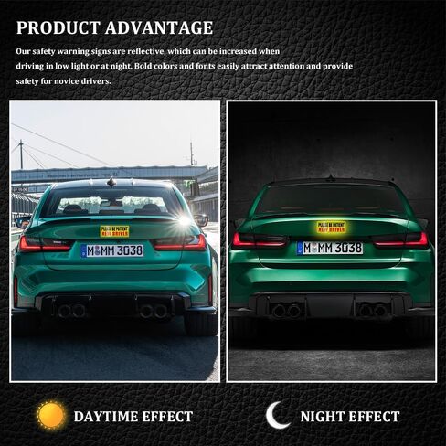 3PCS Student Drive Magnet for Car, Magnet Car Sticker, Please Be Patient Student Driver Magnet, Reusable Movable Rookie Driver Reflective Magnets Stickers Universal Fit Car Bumper (Style 1) in Saudi Arabia