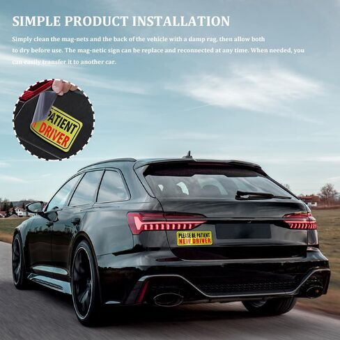 3PCS Student Drive Magnet for Car, Magnet Car Sticker, Please Be Patient Student Driver Magnet, Reusable Movable Rookie Driver Reflective Magnets Stickers Universal Fit Car Bumper (Style 1) in Saudi Arabia