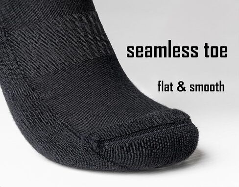 Men's Cotton Athletic Crew Socks Full Cushioned Work Boot Socks Black, 4 Pairs in Saudi Arabia