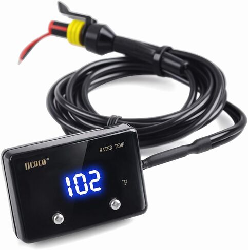 Digital Water Temperature Gauge 14-302°F with 1/8 NPT Sensor Real-Time Monitoring 12V LED Electrical Water Coolant Temp Gauges Waterproof for Car Truck Motor Marine Vehicle Automotive Blue in Saudi Arabia