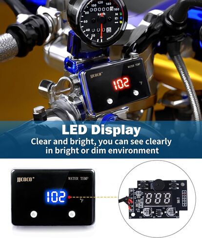 Digital Water Temperature Gauge 14-302°F with 1/8 NPT Sensor Real-Time Monitoring 12V LED Electrical Water Coolant Temp Gauges Waterproof for Car Truck Motor Marine Vehicle Automotive Blue in Saudi Arabia