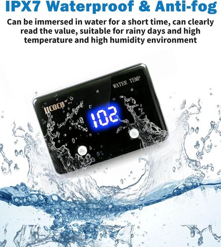 Digital Water Temperature Gauge 14-302°F with 1/8 NPT Sensor Real-Time Monitoring 12V LED Electrical Water Coolant Temp Gauges Waterproof for Car Truck Motor Marine Vehicle Automotive Blue in Saudi Arabia