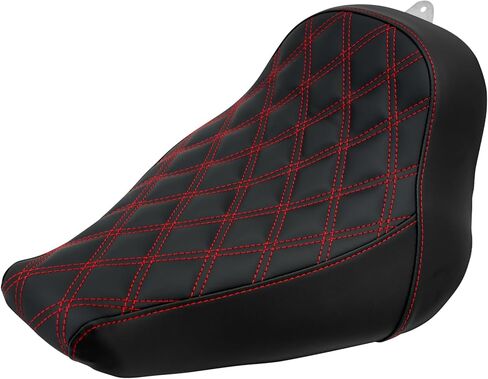 HDBUBALUS Motorcycle Solo Seat Cushion Diamond Leather Seat Compatible with Harley Breakout Fatboy 2018-2023 (Red Thread) in Kuwait
