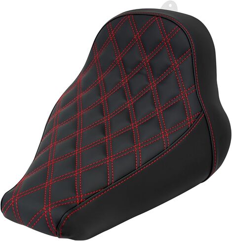 HDBUBALUS Motorcycle Solo Seat Cushion Diamond Leather Seat Compatible with Harley Breakout Fatboy 2018-2023 (Red Thread) in Kuwait