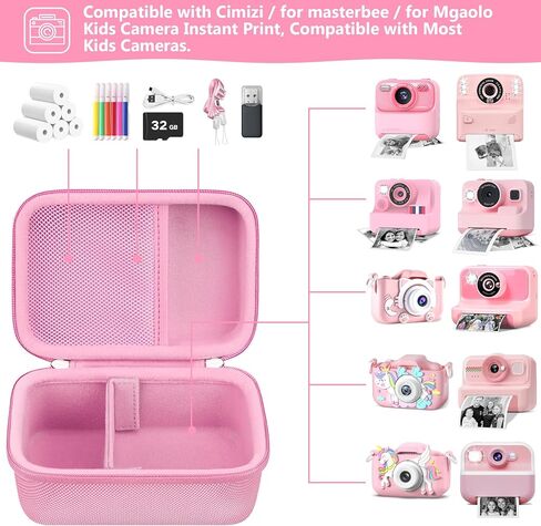 Hard Carrying Case for masterbee Kid Camera Instant Print Photo, Kids Digital Camera Toys Storage Bag with Mesh Pocket for Roll Printing Papers, USB Cable, SD Card, Colour Pen, Lanyard, Blue in Kuwait