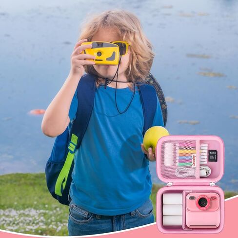 Hard Carrying Case for masterbee Kid Camera Instant Print Photo, Kids Digital Camera Toys Storage Bag with Mesh Pocket for Roll Printing Papers, USB Cable, SD Card, Colour Pen, Lanyard, Blue in Kuwait