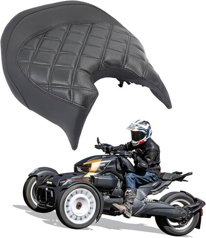 Driver Solo Seat Driver Comfort Seat Fit for Can Am Ryker 600 Ryker 900 2019-2023 black leather side panels and diamond double line stitching Replace 219400795 (Black stitching) in Saudi Arabia