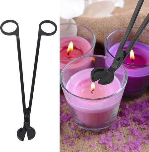 4 in 1 Candle Accessory Set with Storage Tray Plate, Premium Candle Wick Trimmer, Candle Snuffer, Wick Dipper & Storage Tray Plate with Gift Package, Ideal for Scented Candle Lovers (Black) in Saudi Arabia