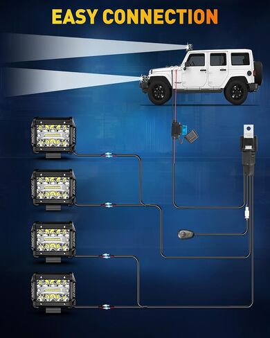 NAOEVO 7 Inch LED Light Bar, LED Fog/Driving/Off Road Lights Spot&Flood LED Tractor Lights with 4 Leads Wiring Harness, LED Pods Lights Work Lights for Truck Boat ATV UTV, 4 Pcs (White) in Saudi Arabia