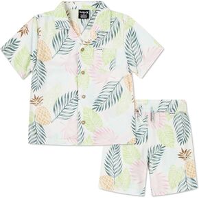 Hurley Boys and Toddler Boys الأكمام القصيرة الأزر