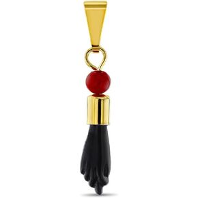 In Season Jewelry Black Figa Hand Charm Simulated Azabache Good Luck Amulet Pendant for Young Girls, Teens, and Women - Meaningful Black Figa Hand Protection and Lucky Charm Pendant for Women