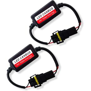 2 PCS Car H13/9008 وحدة فك ترميز مصباح LED ، قابس مقاوم للماء والتشغيل LED LED System Anti-Flicker Harness Canbus Error Code ، مرشح LED Radio Audio ، Universal لمعظم السيارات (أسود)