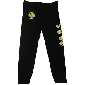 Yoga Pants with Queen of Spades Symbol Print, Make a Bold Statement