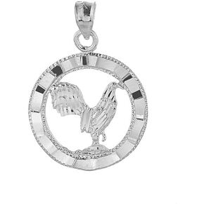 925 Sterling Silver Good Luck Rooster Bracelet Charm