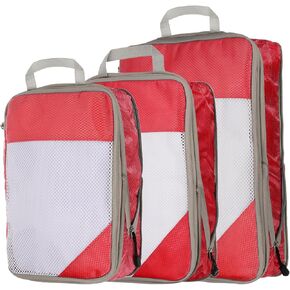 HARFINGTON 3pcs Compression Packing Cube for Suitcases Lightweight Luggage Organizers Bag Travel Essentials Compression Bags for Carry on Suitcases, Sky Blue