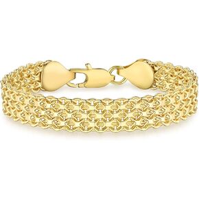 14K Gold 10mm Mesh Chain Link Bracelet | Gold Bracelets For Women | Jewelry Gift
