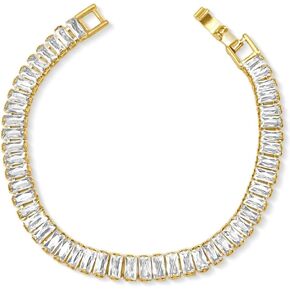 Gold Tennis Bracelet for Women Cubic Zirconia, Gold Plated, Waterproof & Non-Tarnish Elegant Jewelry, Dainty Gold Bracelet, Perfect for Gifts