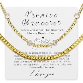 Promise Couple Bracelets for Women Men Permanent Bracelets for Couples Soulmate Distance Relationship Bracelet Stainless steel Matching Bracelets Locked Bracelet Heart Rhinestone Gold Silver Cuban Chain