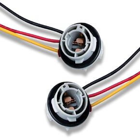 2 PCS Car 1156 LED LED Socket Socket Connector ، 180 درجة BAY15D لمبة الإشارة الإشارة الثابتة مع الأسلاك ، والتعديل والاستبدال ، مناسبة لمعظم طرز السيارات (رمادي)
