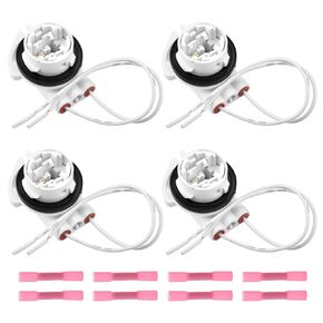 4 PCS Light Socket Wire Harness Set with Pigtail Plug Compatible with 4114 4157 3157 Bulb Daytime Running Light Turn Signal Lamp Brake Light Replace GM19258649 LS94 19258649 645-607
