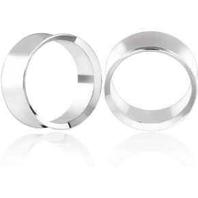 2PCS Ear Gauges Stainless Steel Fashion Ear Tunnels with 6 Pcs Nose Rings, 2 Pcs beads and 2Pcs Cones Weights for Stretched Ears Studs Body Piercing Jewelry