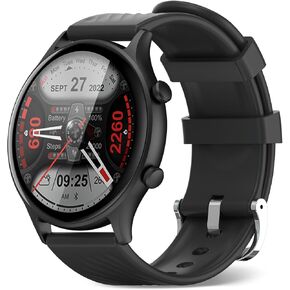 Walkerfit Smart Watches for Men - 24/7 تتبع معدل ضربات القلب ومراقب النوم/الخطوة ، ساعة اللياقة البدنية مع أكثر من 30 وضعًا رياضيًا ، مكالمة Bluetooth ، بطارية لمدة 7 أيام ، ساعة IP67 Android/iOS Smartwatch ، Black
