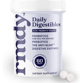 RMDY الإمساك ، الانتفاخ ، وإغاثة الغاز | الإغاثة من الإسهال ، و IBS | بروبيوتيك للصحة الهضمية والأمعاء | 60 أقراص إغاثة من السكر الخالية من السكر