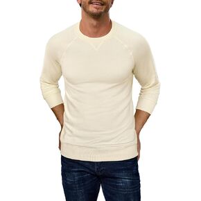 Men's Casual Cotton-blend French Terry Crewneck Sweatshirt