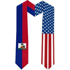 2025 سرق التخرج من Haiti Flag و USA التخرج من التخرج للطلاب الدولي (ثوب البكالوريا والقبعة غير المدرجة)