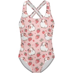 UpetStory Girls Swimsuit من قطعة واحدة مع حزم الاستحمام عبر الأشرطة 5-14