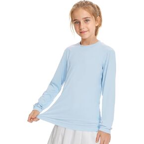American Trends Girls Rash Guard: UPF+ 50 Long Sleeve UV Protection Shirts for Girls - Lightweight Quick Dry Sun Shirts 5-16T