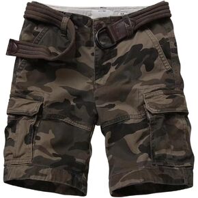 KOCTHOMY Men's Camo Cargo Shorts Cotton Relaxed Fit Casual Work Short with Multi Pockets No Belt.