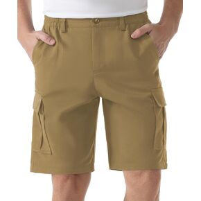 ستة جزر شورتات البضائع للرجال 9 "inseam مرنة الخصر غير الرسمي مريحة العمل السراويل القصيرة مع 6 جيوب