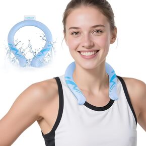2PCS Neck Cooling Tube, Reusable Ice Ring Wearable Neck Coolers for Hot Weather Hands Free Cold Pack for Outdoor Sports, Workers