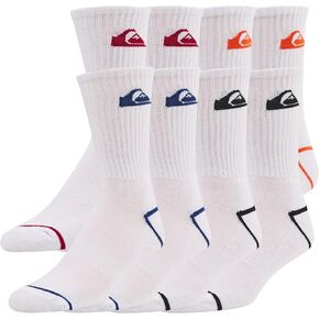 Quiksilver Mens Socks 8 Pairs Crew Socks for Men Premium Athletic Shoe Size 8-12