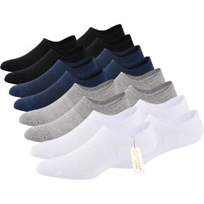 Heatuff No Show Socks Men Men Low Cut Ongle Cotton Short Disualible غير المرئي غير المرئي (6/8 أزواج)
