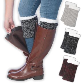 Tipi Toe 3 Pairs Women's Boot Cuffs Knitted Boots Socks Short Leg Warmer in Kuwait