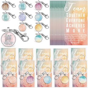 10 Sets Team Appreciation Gifts Employee Team Keychains Bulk Thank You Gifts for Coworker Teacher Graduation Nurse