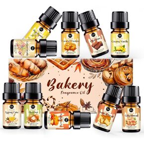 مجموعة الزيوت الأساسية للمخابز ، زيت عطر قوس قزح Abby للناشر ، صنع الشموع - فطيرة اليقطين ، خبز الزنجبيل ، الشوكولاتة ، الوفل الذهبي ، زيوت العطرية العطرية (5 مل)