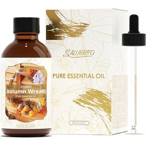 Salubrito Fall assental Oil 4 fl.oz (120 مل) - زيت العطر الزهور الخريف ، زيت قائم على الخريف المعطر على الناشر ، والشمعة ، وصنع الصابون ، والتدليك ، وزيت الإبرة الصنوبر ، وزيت الباتشولي