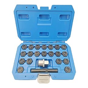22pcs قفل العجلات مفتاح Nut Keat متوافق مع سلسلة BMW ، مجموعة محول مقبس القفل الجوز ، أداة إزالة العروة المضادة للسرقة ، أداة إصلاح يدوي المسمار المضاد للسرقة