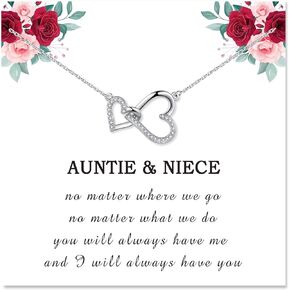 Necklace Gifts for Mom Mother Daughter Grandma Granddaughter Aunt Auntie Niece Big Sister Little Sister -Heart Necklace Jewelry Present as Christmas Birthday Valentines Day Mothers Day Graduation Gift