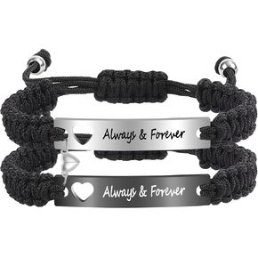Couple Matching Bf and Gf Bracelets, Best Friend Friendship Bracelet, Adjustable Stretch Bracelets Jewelry for Him and Her