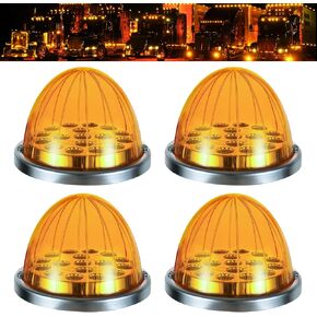4 حزمة 17 LED مقطورة Marker Light Watermelon Lights ، DC12V التخليص الجانبي مصباح مؤشر لـ RV Camper Truck Van Caravan - Amber